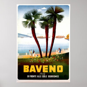 Vintage Baveno Italiensk resereklam Poster