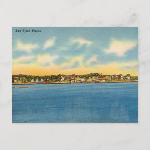 Vintage Bay Point Maine vid Sunset Vykort