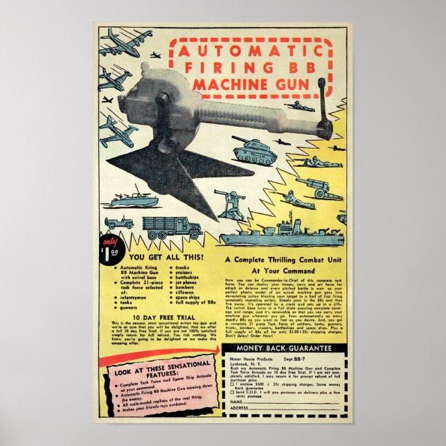 Vintage BB Gun Mail Order Ad Poster (Framsidan)