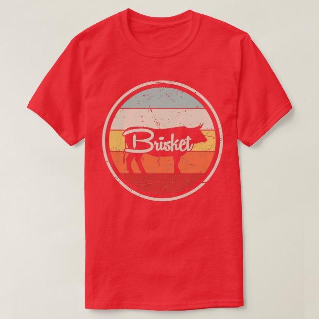 Vintage BBQ Brisket Barbecue Beef  T Shirt (Design framsida)