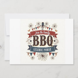 Vintage BBQ Picknick Inbjudan – Patriotisk 4:e Jul