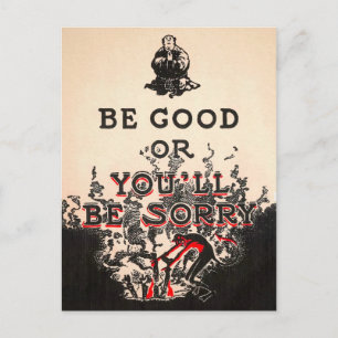 Vintage Be Good Djävul Postkort Vykort
