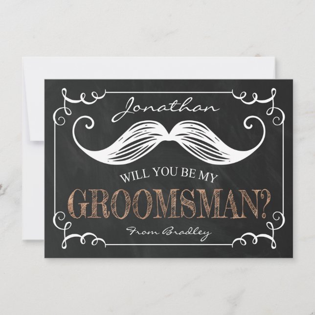 Vintage Be My Groomsmen | Bröllesman Inbjudningar (Framsida)