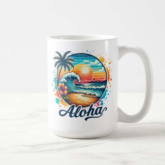 Vintage Beach Aloha Sublication-94953 Kaffemugg (Höger)