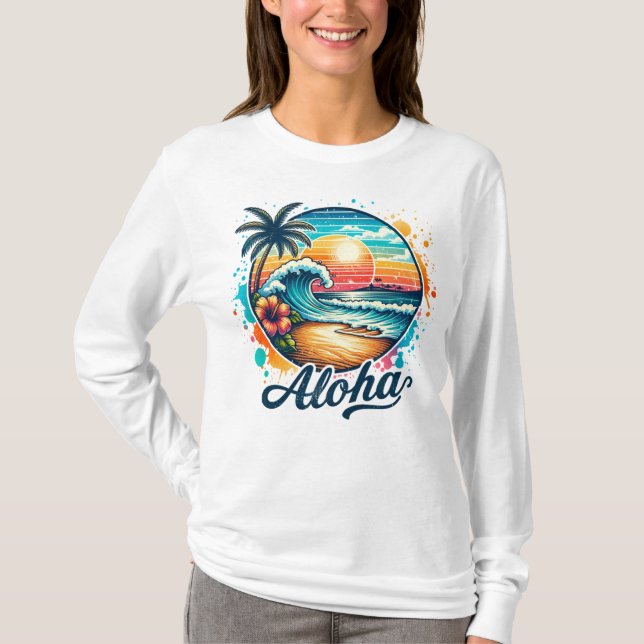 Vintage Beach Aloha Sublication-94953 T Shirt (Framsida)