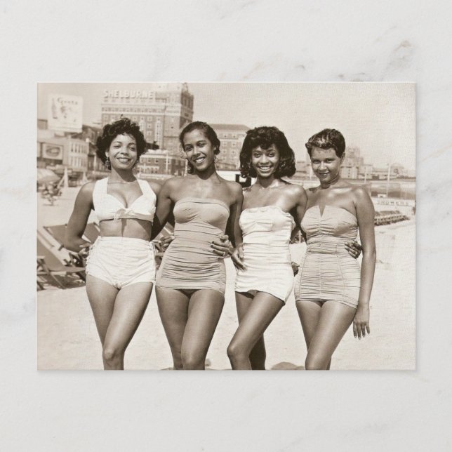 Vintage Beach Beauties Vykort (Framsida)