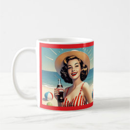 " VINTAGE BEACH BEAUTY " KAFFEMUGG