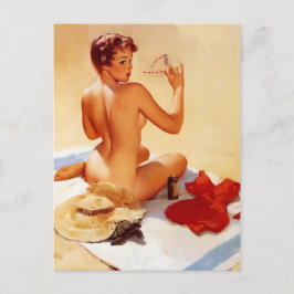 Vintage Beach Beauty Pin Up Girl Vykort
