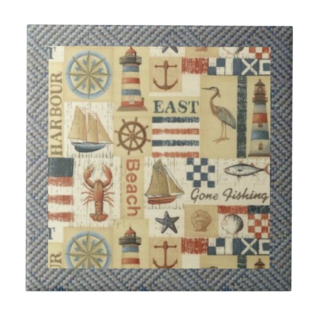 Vintage Beach Comber Tile Kakelplatta (Framsidan)