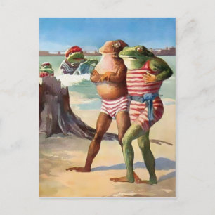Vintage Beach Frogs vykort