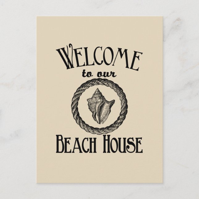 Vintage Beach house årskurs vykort (Framsida)