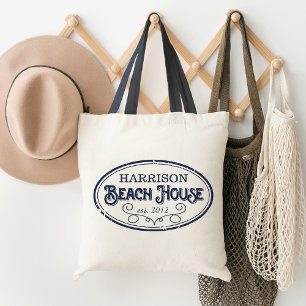 Vintage Beach House-Personlig Tygkasse