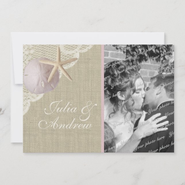 Vintage Beach Möhippa Luncheon Inbjudningar (Framsida)