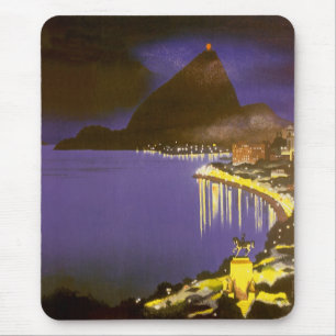 Vintage Beach på natten i Rio De Janeiro, Brasilie Musmatta