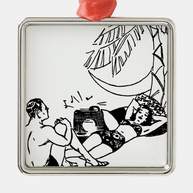 Vintage Beach par Julgransprydnad Metall (Framsidan)