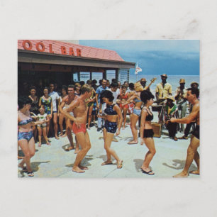 Vintage Beach Party Vykort