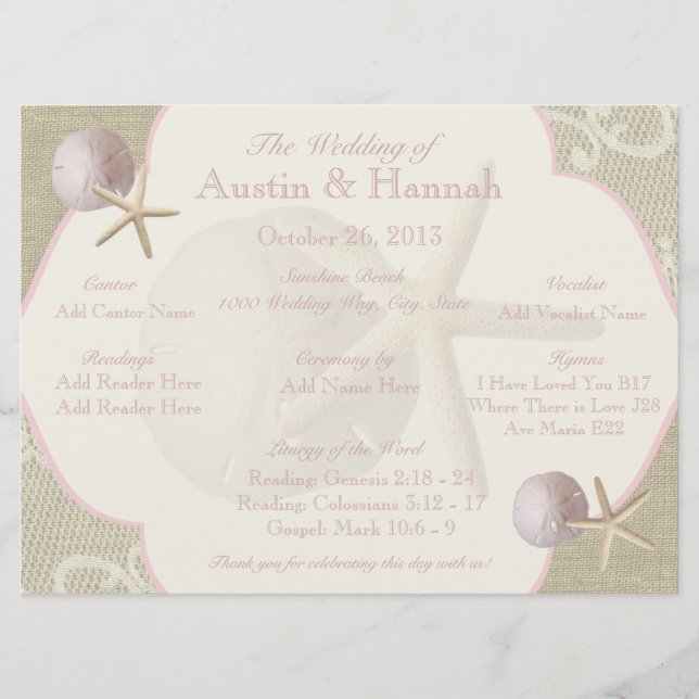 Vintage Beach-programkort Program (Framsida)