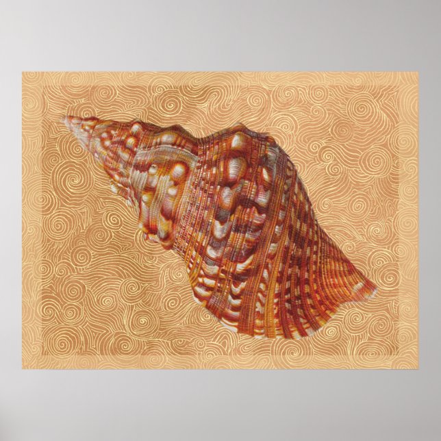 Vintage Beach Seashell Poster (Framsidan)