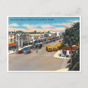 Vintage Beach Street, Daytona Beach Florida Vykort