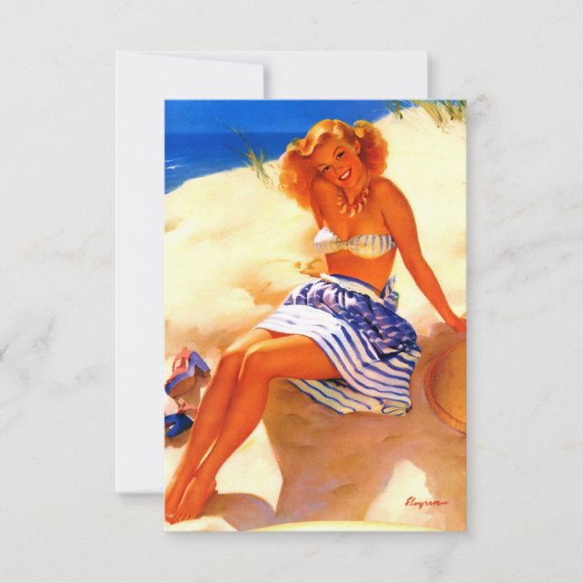 Vintage Beach Summer Pin Up Girl (Framsida)