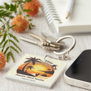 Vintage Beach Sunset Vacation surfa orange brun
