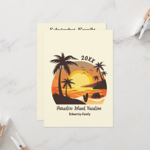 Vintage Beach Sunset Vacation surfa orange brun Inbjudningar
