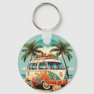 Vintage Beach Van Nyckelring