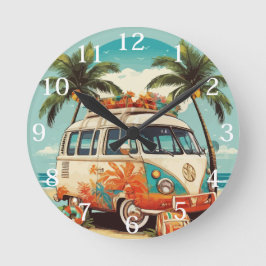 Vintage Beach Van Rund Klocka