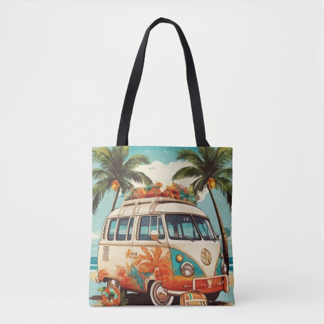Vintage Beach Van Tygkasse (Framsida)