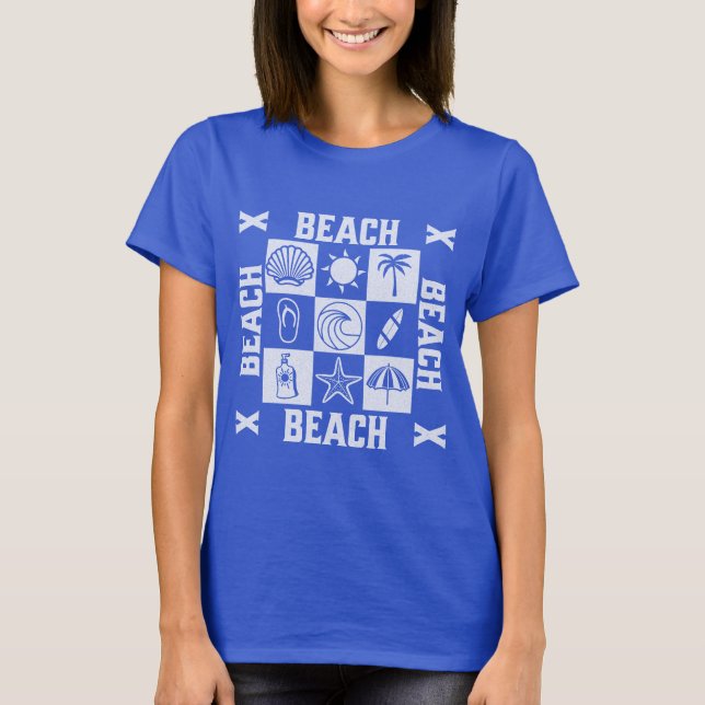 Vintage Beach Vibes - Strand Strand Strand  T Shirt (Framsida)