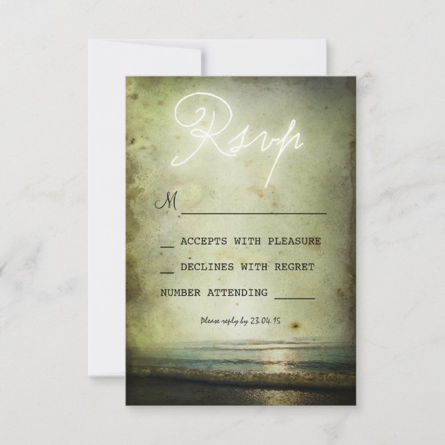 vintage BEACH WEDDING-OSA KORT (Framsida)