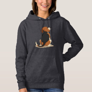 Vintage Beagle Hund Bakre Vy Illustration Källekär T Shirt