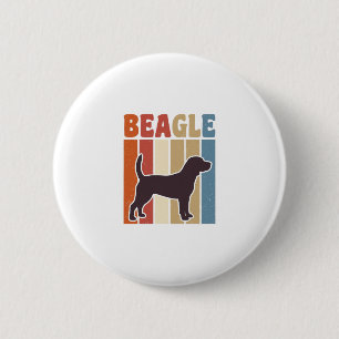 Vintage Beagle Hund Retro Randig Vektor Design_1 Knapp