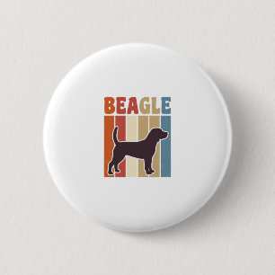 Vintage Beagle Hund Retro Randig Vektor Design_1 Knapp
