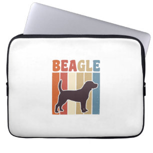 Vintage Beagle Hund Retro Randig Vektor Design_1 Laptop Fodral