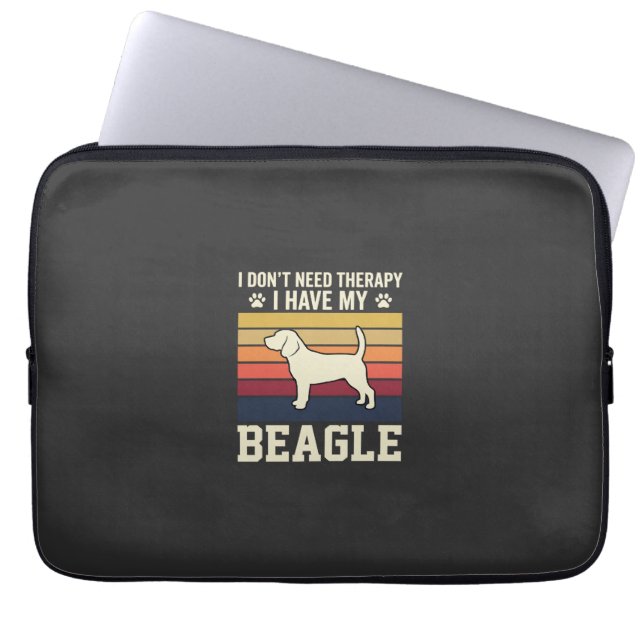 Vintage Beagle Hund Terapi Retro Laptop Fodral (Framsidan)