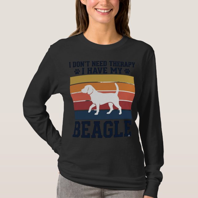 Vintage Beagle Hund Terapi T-Shirt Design_1 (Framsida)
