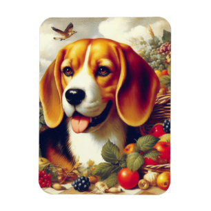 Vintage Beagle Puppy-målning Magnet