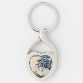 Vintage Beatrix Potter Mice Tailor of Gloucester Twisted Heart Silverfärgad Nyckelring