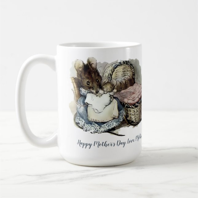 Vintage Beatrix Potter Mouse Baby Kaffemugg (Vänster)