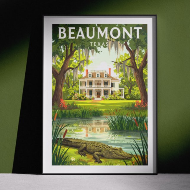Vintage Beaumont Texas Poster (Skapare uppladdad)
