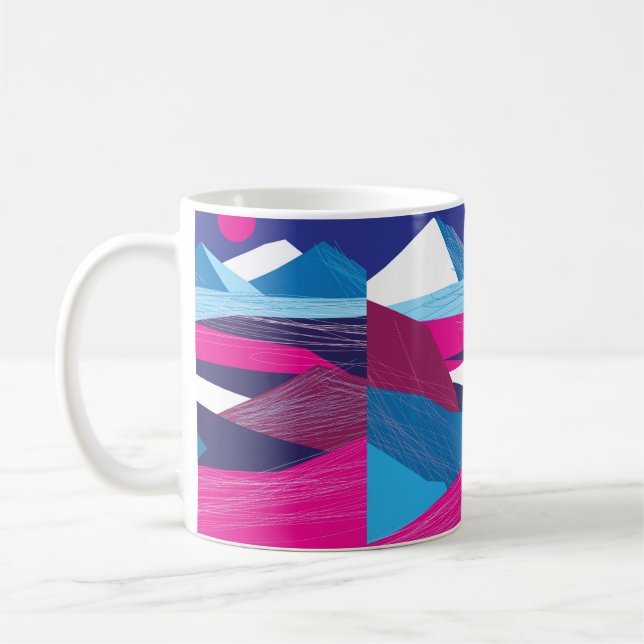 Vintage beautiful mountains and landscape with the kaffemugg (Vänster)