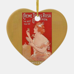 Vintage Beauty Advertisement Julgransprydnad Keramik