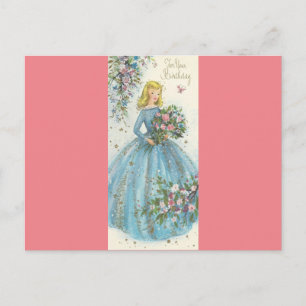 Vintage Beauty Birthday Vykort