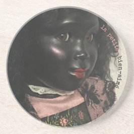 Vintage Beauty Black Doll Fransk Underlägg