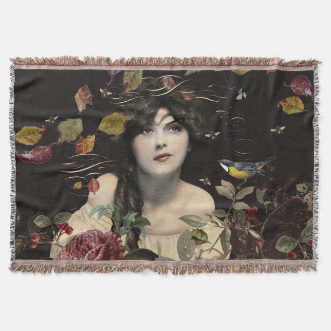 Vintage Beauty Blommigt Filt (Framsidan)