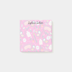 Vintage Beauty Cosmetics Makeup Artist Personalize Post-it Block