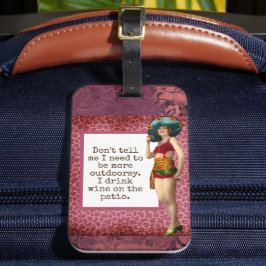 Vintage Beauty Drinking Vin Funny Bagagebricka