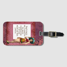 Vintage Beauty Drinking Vin Funny Bagagebricka