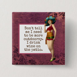 Vintage Beauty Drinking Vin Funny Knapp